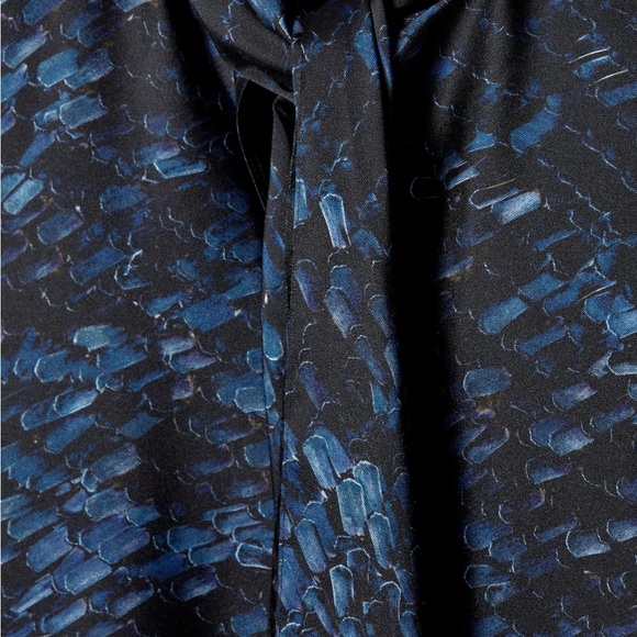 NWT COS Blue and Black Midi Dress with Scarf Detail - Picture 2 of 2